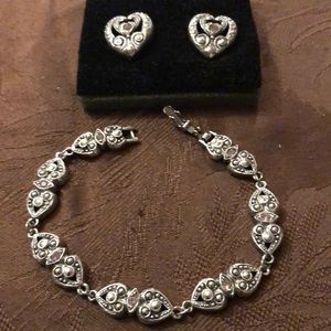Matching earrings and bracelet silver